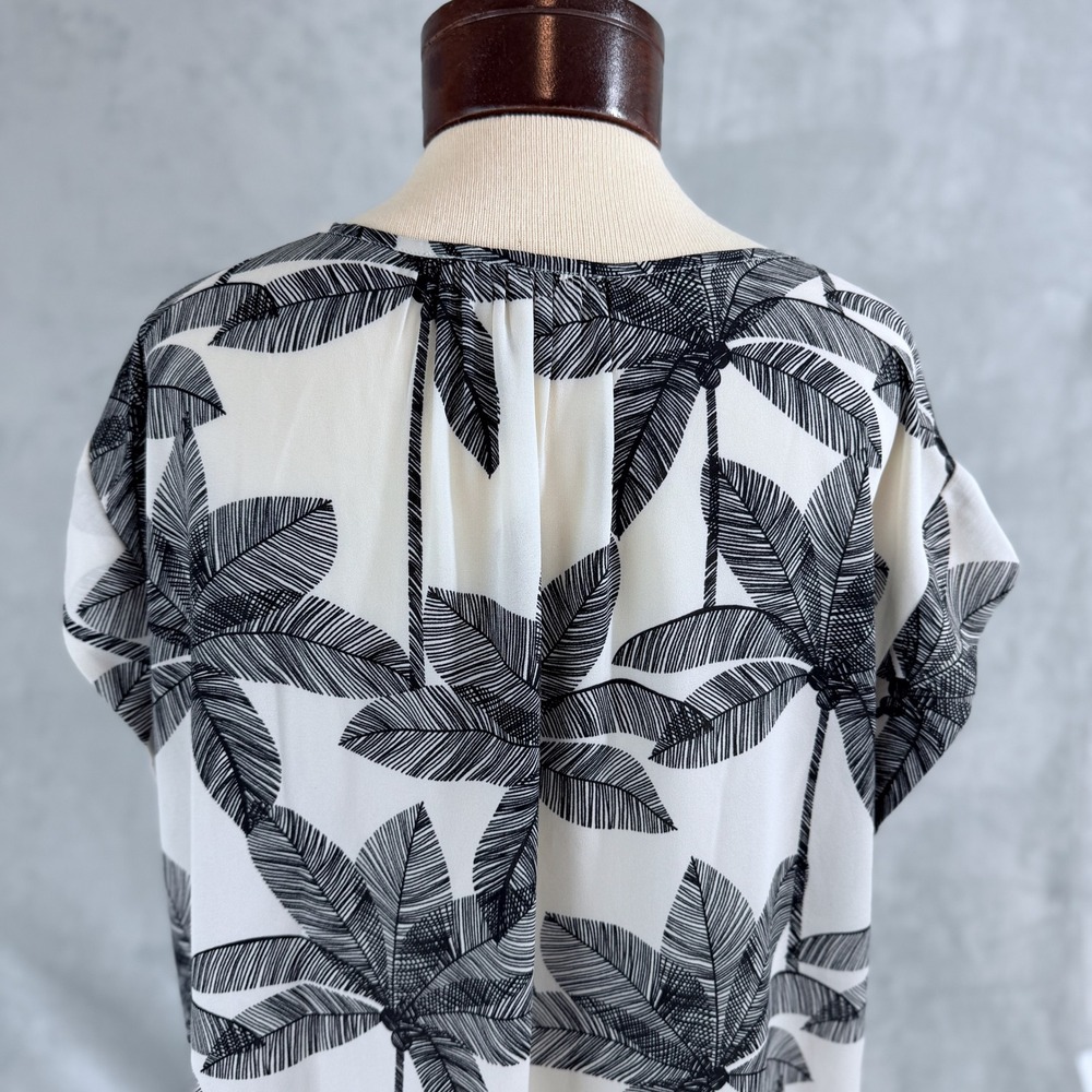 My Danielle Woman Top XXL Slip Over Cap Sleeves Black/White Palm Trees - Picture 5 of 14